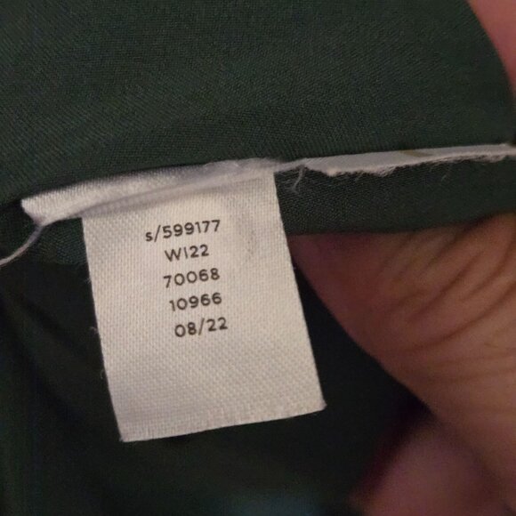 Ann Taylor Green Black Plaid Pintuck Long Balloon Sleeve A Line Dress Size M - Picture 9 of 9